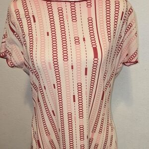 No Boundaries Pink Geometric Short Sleeve Top